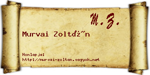 Murvai Zoltán névjegykártya