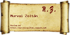 Murvai Zoltán névjegykártya